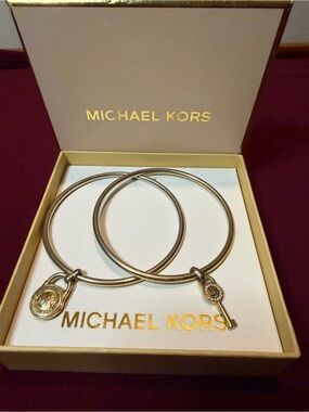 Macy's Gold-Tone Key & Medallion Bangle Bracelet Set